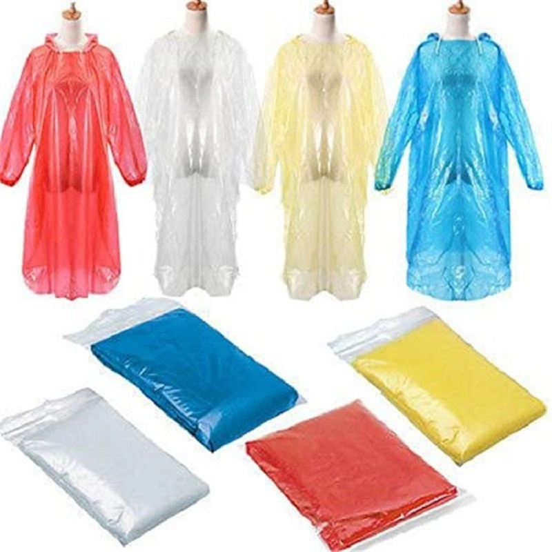 One-Time Emergency Waterproof Cloth Raincoat Disposable Adult Emergency Waterproof Raincoat Random Color Clear Travel Rainwear One Time Use Wbb17221