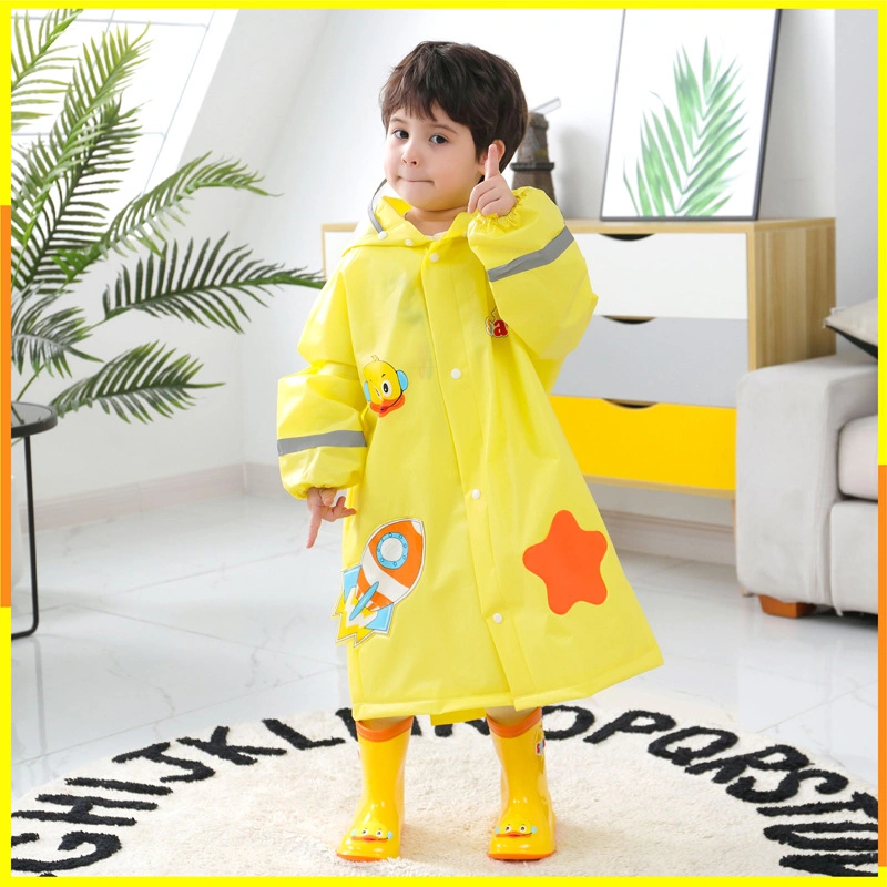 New Children Raincoat Kids Boys Girls Waterproof Jumpsuit Hooded Cartoon Baby Rainwear