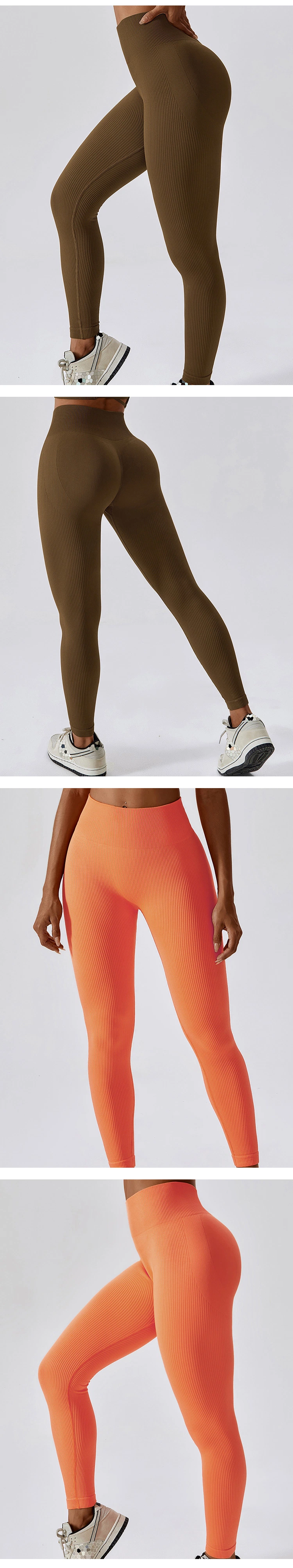 Chinese Sexy Seamless Knitted High-Rise Skinny Yoga Pants Peach Hip Lift Fitness Pants Outerwear Running Trousers Clothing Gym Sports Wear Yoga Legging