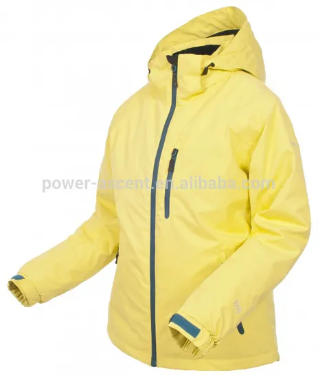 2015 Womens Yellow Lightweigjht Waterproof Ski Jacket 