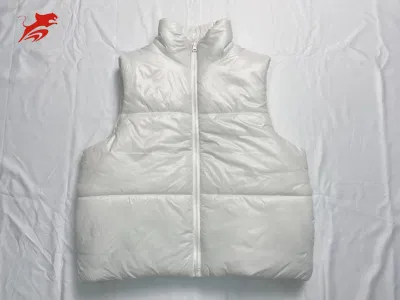 Asiapo China Factory Womens White Sleeveless Winter Cropped Outerwear Warm Stand