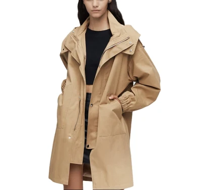 Newest Style Breathable Sustainable Lady Office Trench Coat Womens Long Jacket