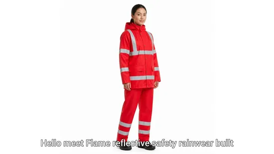 Safety Rainwear with Reflective Hem Weighted Tape for Durable Workwear Stay Down