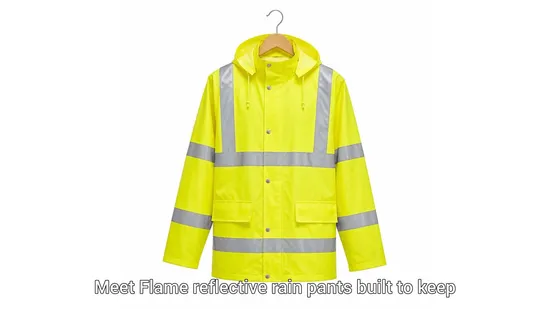 Safety Rainwear with Reflective Tape and Key Ring for Durable Workwear Practicality 