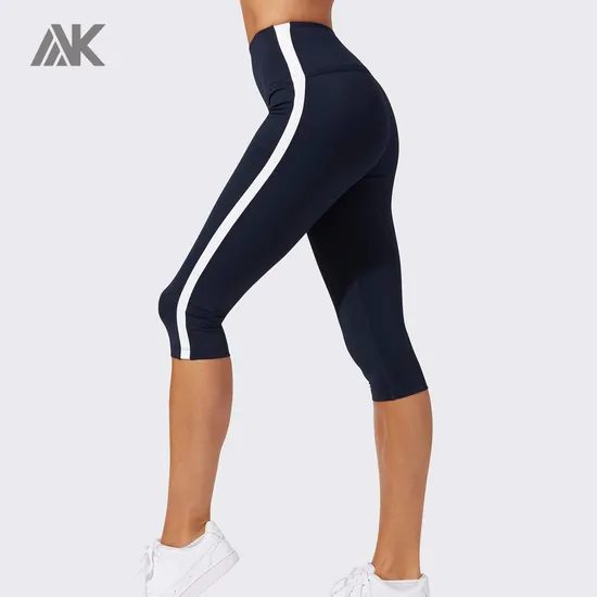 Wholesale Lycra High Waisted Black Workout Womens Capri Yoga Leggings 