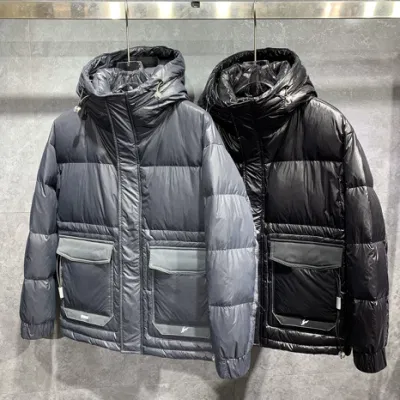 OEM Custom Winter Outerwear Mens Plain Color Short Light Padded Jacket Winter Down Jacket with Zipper Pockets