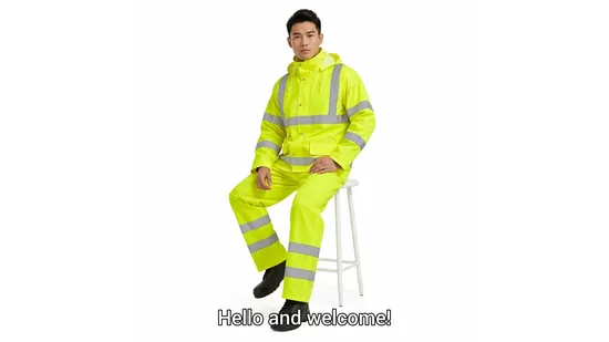 Durable Workwear Reflective Safety Rainwear for Cycling and Construction 