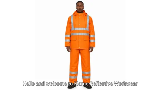 Reflective Workwear Safety Rainwear Durable Sealed Oxford Jacket Coverall 