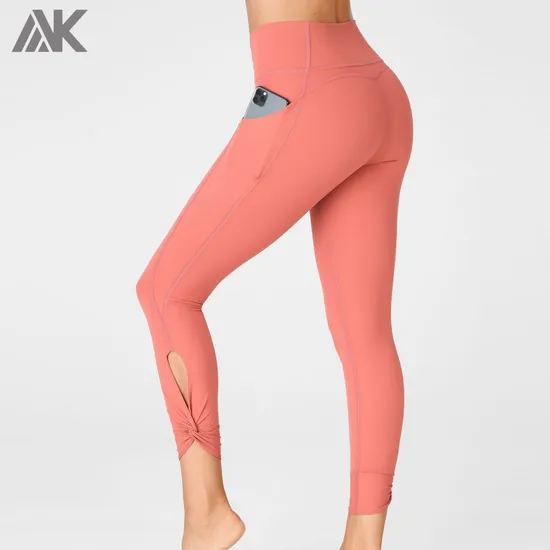 Wholesale Lycra Womens Compression Best Tight Yoga Pants with Pockets 