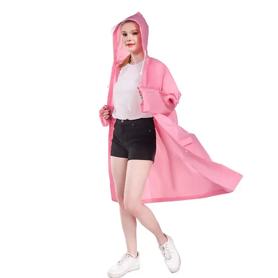 High Quality Hiking Stylish Adults Comfortable Transparent EVA Raincoat Jacket Rainwear 