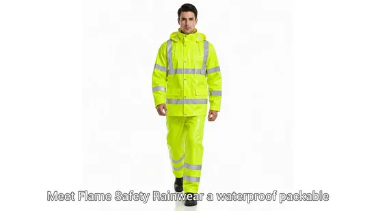 Safety Rainwear with Reflective Strip for Durable Workwear in Wind Farm Maintenance 