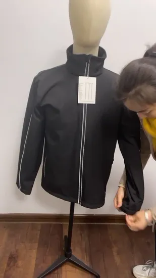 Adult Spring/Autumn Waterproof Breathable Outerwear Hoody Windbreaker Lightweight Black Hiking Running Sports Polyester Jacket 