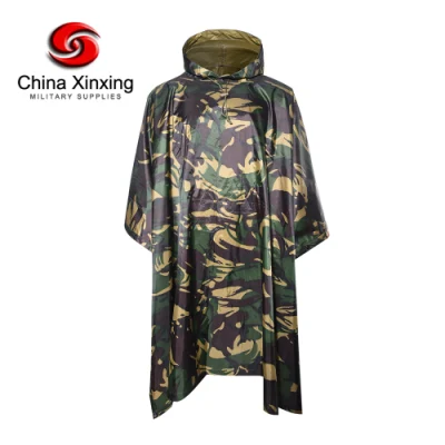 Custom Durable Raincoat Waterproof Camouflage Military Rain Poncho Camo Army Rainwear