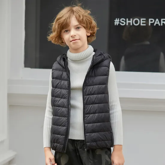 Hooded Warm Coats Puffer Quilted Coat Kids Winter Vest Outerwear 
