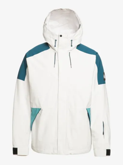 Mens Leisure Outdoor Winter Technical Snow Ski Jacket in White 