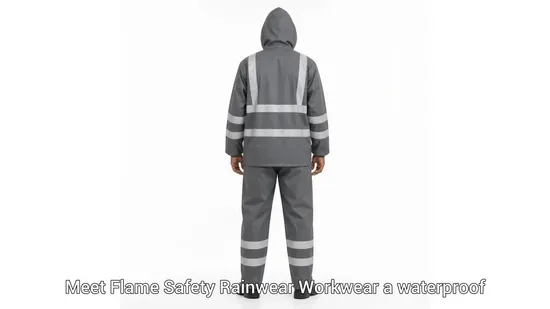 Safety Rainwear Workwear Durable Bib Style with Reflective Chest Stripe