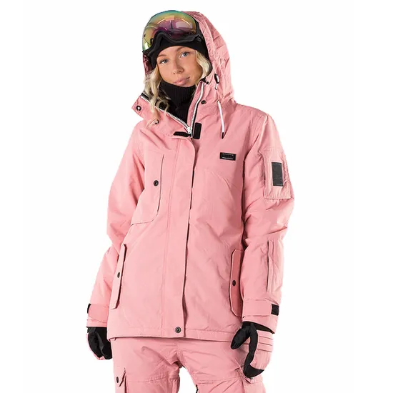 Wholesale High Quality Womens Waterproof Winter Outdoor Hooded Sports Windproof Ski Jacket 